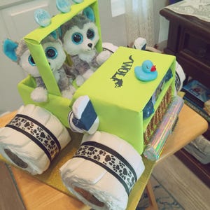JEEP Diaper Cake in Neon Colors