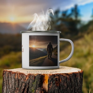 Custom Enamel Camping Mug Bigfoot Camp Mug Gift For Hiking Adventure Awaits Camping Mug Birthday Gift Coffee Mug Camping Gift Mug Outdoor