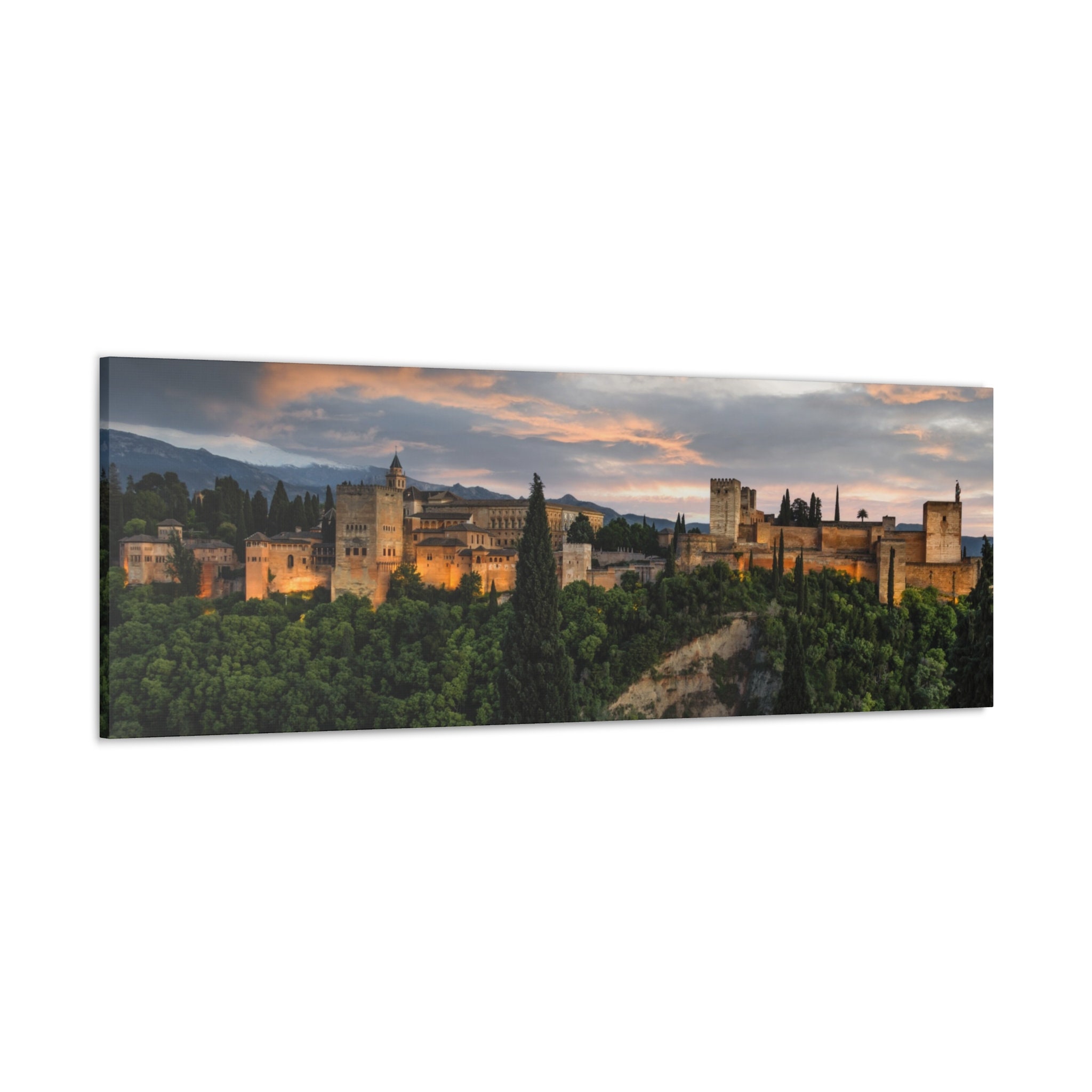 Alhambra Palace Spanish Wall Art Granada Spain Sunset Custom and
