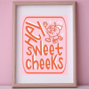 Hey Sweet Cheeks ポスター - ホームデコレーション - バスルームデコレーション - レトロ漫画ポスター