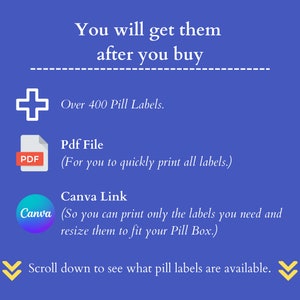 Ultimate Pocket Pharmacy Labels, Printable Pill Case Labels, Over 400 Pill Labels, Pill Organizer, Canva Template image 2