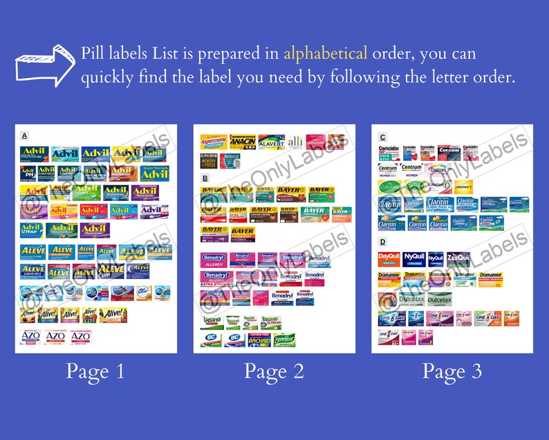 Ultimate Pocket Pharmacy Labels, Printable Pill Case Labels, Over 400 Pill Labels, Pill Organizer, Canva Template image 3