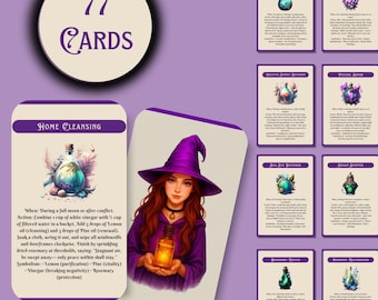 Essential Oil Magick: 77-Printable Spell Cards + FREE Planner | Aromatic Grimoire Deck