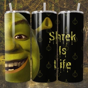 Shrek Is Life Ogre Tumbler Design, envoltura de vaso flaco de 20 oz, plantilla de vaso - Descarga digital PNG