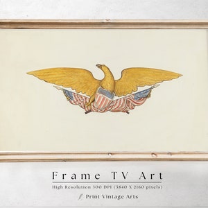 Samsung Frame TV Art Eagle Stern Frame TV Art, Fourth of July Wall Art, 4th July TV Art Digital Download, Memorial Day Tv Wallpaper