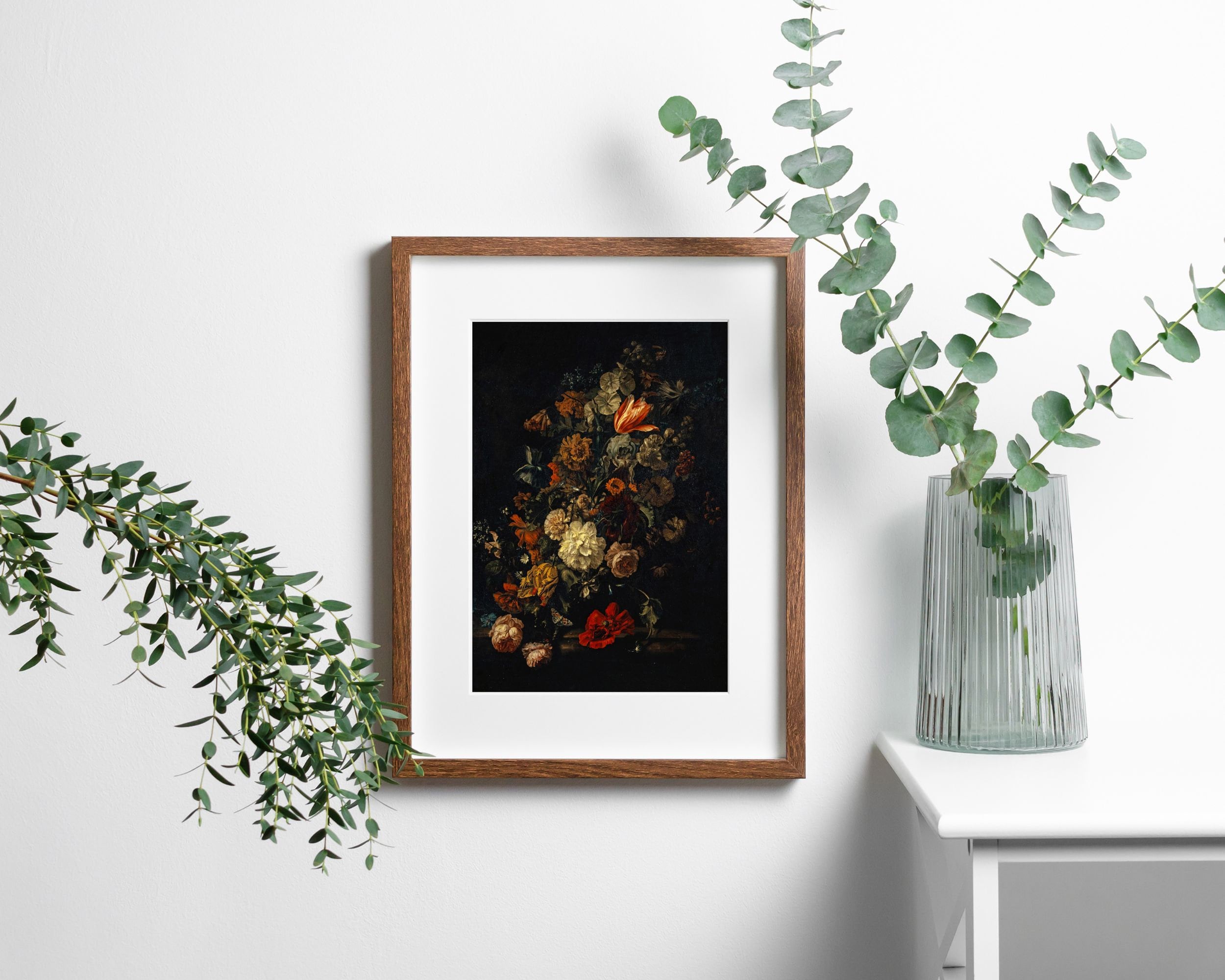 Dark Flower Painting Printable Art, Moody Floral Wall Art, Dark ...