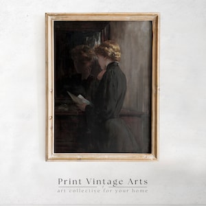 Moody Portrait Painting, Victorian Woman Printable Wall Art, Vintage Woman Art Print, Dark Academia Decor, Baroque Print Digital Download