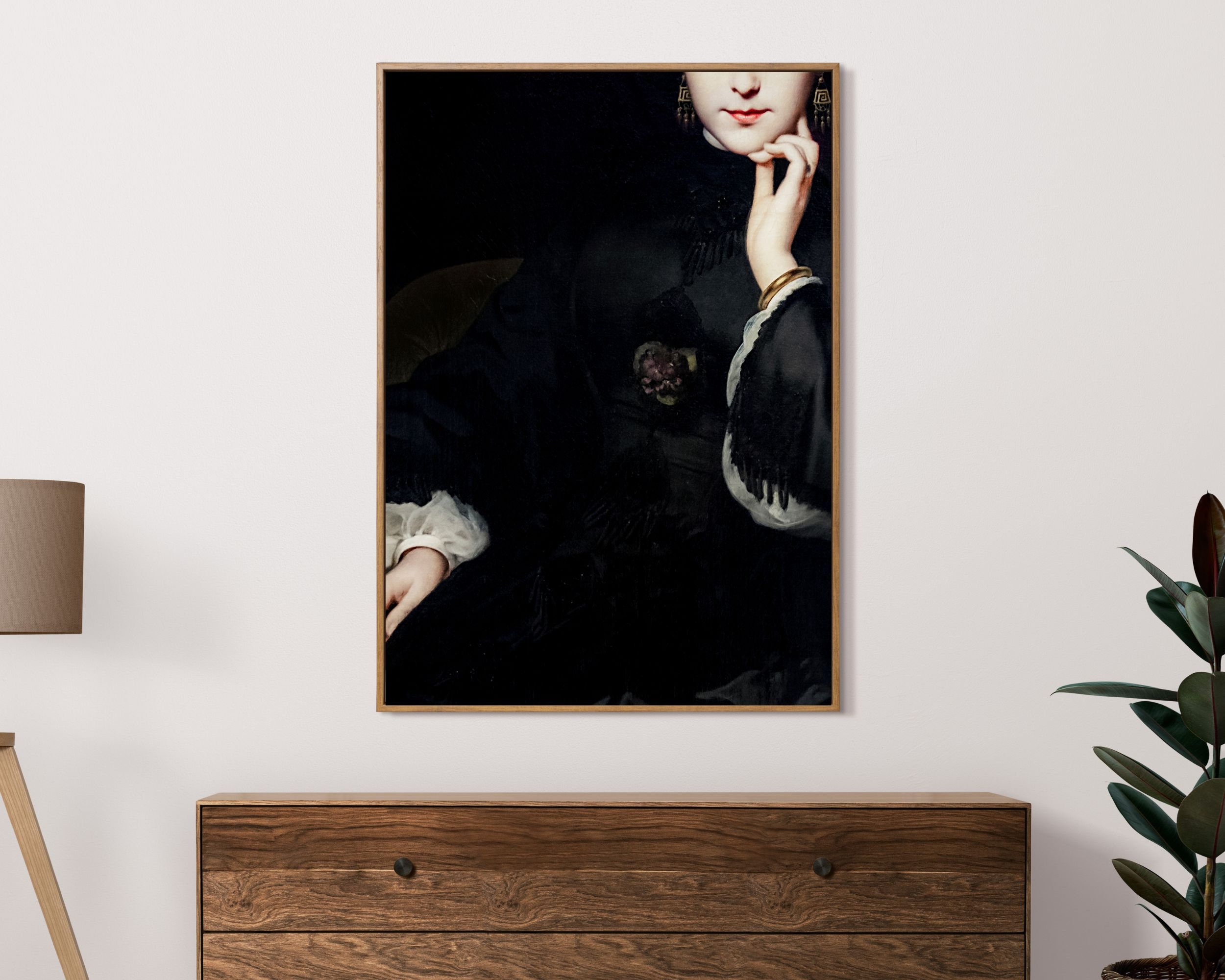 Vintage Woman Art Print, Victorian Woman Printable Wall Art, Moody ...