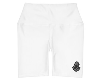 Yoga Shorts mit hoher Taille (AOP)