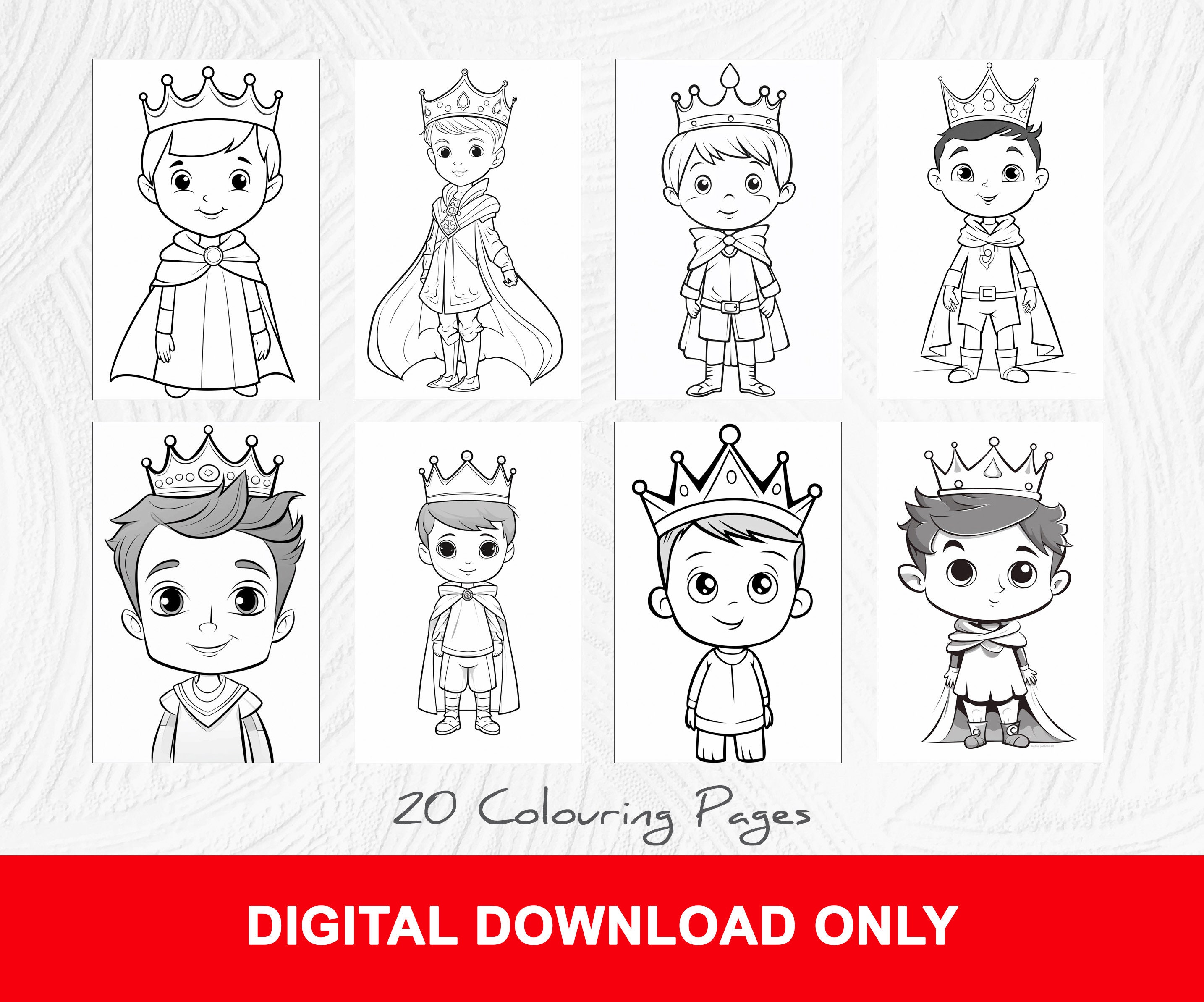 20 Prince Coloring Pages Prince Activities Prince Party Etsy