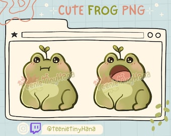 Cute Frog PNGTuber | Chibi | Cute | Kawaii | Twitch | YouTube | Vtuber | Streaming | Ready to Use for OBS Streamlabs & Discord Reactives