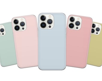 Ljusblått mobilskal: Enfärgat pastellfärgat fodral som passar iPhone 17 Pro Max, 16 Plus, 15, 14, 13, XR, XS och Samsung S25, S24, A56, A55, Pixel 10, 9