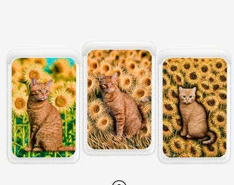 Cartera MagSafe Universal Blooming Fields — Talla única para todos los modelos de iPhone Country Cat, tarjetero magnético delgado