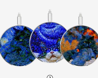 Cargador móvil con diseño de arte de Van Gogh, 15 W, carga inalámbrica, alfombrilla de gato cósmico - compatible con Qi para Apple iPhone, Google Pixel y Samsung.