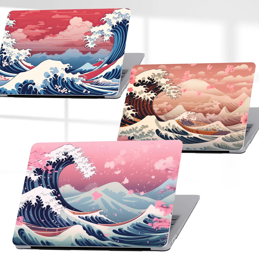 Japanese Computer Case Kanagawa Mac Book Case Japanese Laptop Cover, Wave Hard Bumper, Coast ...