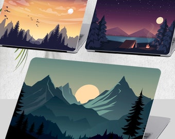 Mountain Mac Book Case Outdoor Laptop Cover, Travel Hard Bumper, Hiking Print for MacBook M2 M1 Pro, Air 13 14 16 inch