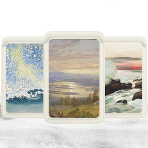 Cartera Art Magsafe, cartera magnética con pintura de paisaje compatible con iPhone 15, iPhone 14, iPhone 13 SE Pro Max Plus