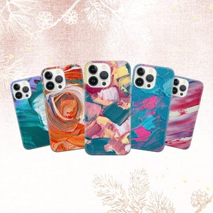 Abstract Painting Phone Case Vintage Cover fit for iPhone 15 Pro Max, 14 Plus, 13, 12, 11, XR, XS & Samsung S23, S22, A54, A53, Pixel 8, 7