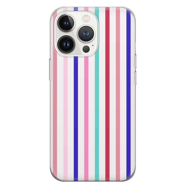 Stripes Phone Cute Rainbow Colors Line Cover Fit for iPhone 15 Pro Max