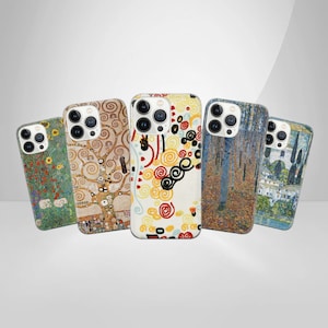 Gustav Klimt Art Phone Case Painting Cover fit for iPhone 15 Pro Max, 14 Plus, 13, 12, 11, XR, XS & Samsung S23, S22, A54, A53, Pixel 8, 7