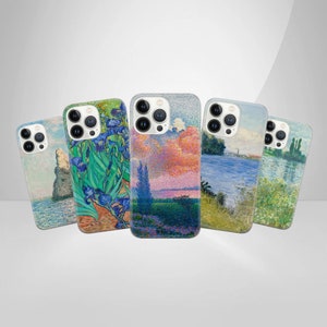 Painting Phone Case Famous Art Water Cover fit for iPhone 15 Pro Max, 14 Plus, 13, 12, 11, XR, XS & Samsung S23, S22, A54, A53, Pixel 8, 7
