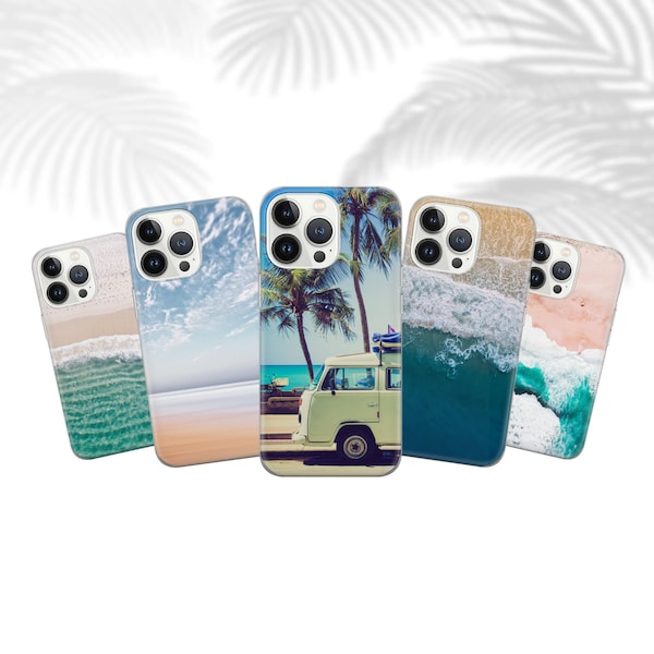 Beach Sea Phone Case Solid Aesthetic Ocean Cover for iPhone 15 Pro Max, 14 Plus, 13, 12, 11, XR, XS & Samsung S23, S22, A54, A53, Pixel 8, 7