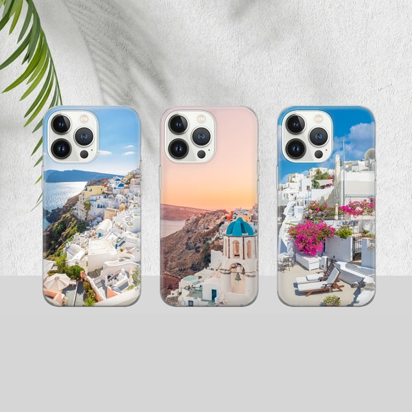 Santorini Phone Case Trip Cover for iPhone 15 14 13 12, Samsung S23 S22 A74 A54 A14, Pixel 8 Pro 7A