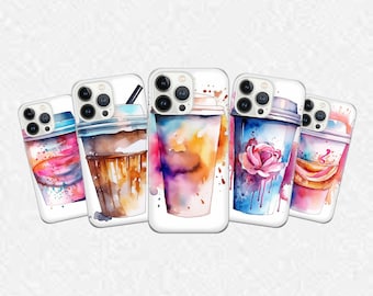 Coffee Phone Case Pattern Beans Hot  Cover fit for iPhone 17 Pro Max, 16 Plus, 15, 14, 13, XR, XS & Samsung S25, S24, A56, A55, Pixel 10, 9