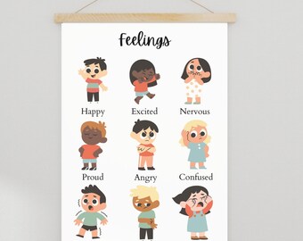 Feelings Poster, Calming Techniques, Calming Corner, Emotions Chart, Classroom Decor, Montessori Homeschool Decor | Printable Download
