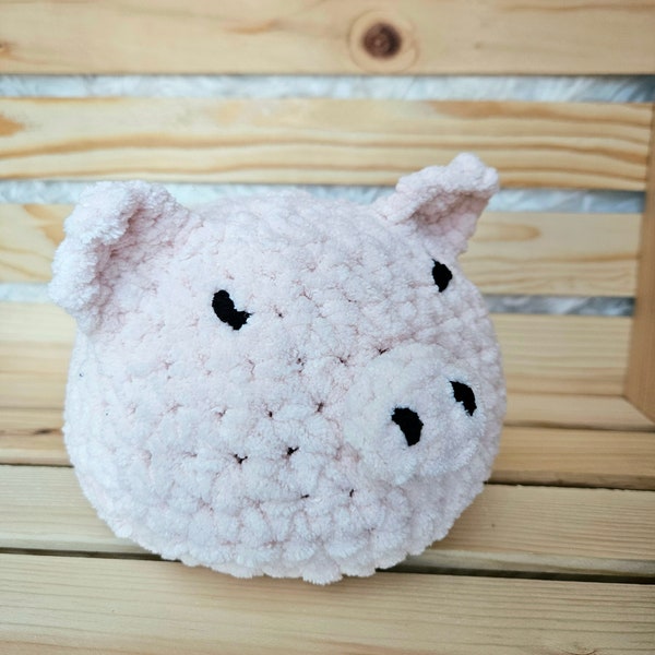 Piggy Plush | Crocheted Pig Stuffed Animal | Handmade Pink Pig