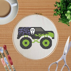 Undertaker Monster Truck Cross Stitch Pattern