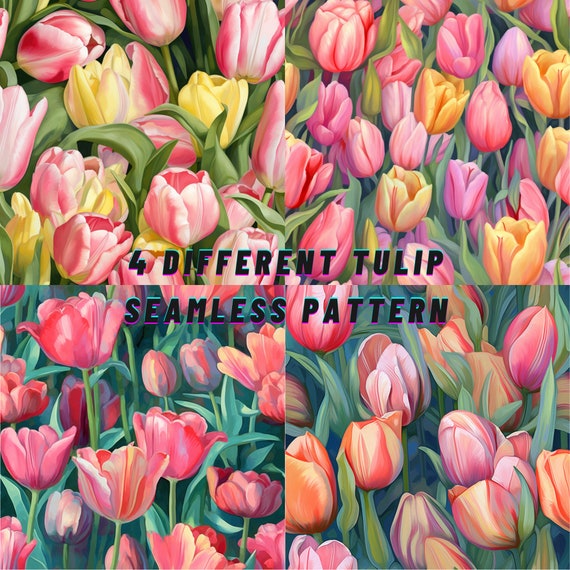 Seamless Delight, Rose and Tulip Seamless Pattern 