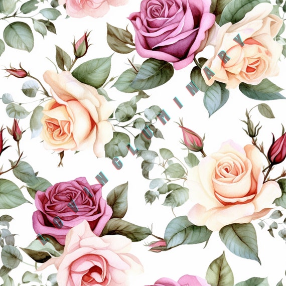 Seamless Delight, Rose and Tulip Seamless Pattern 