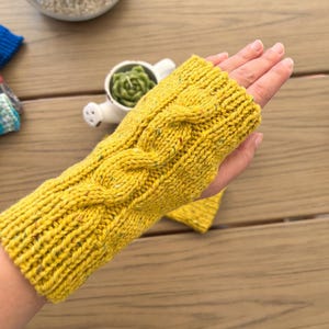 Fingerless Gloves for All Ages hand knit with retro style yarn