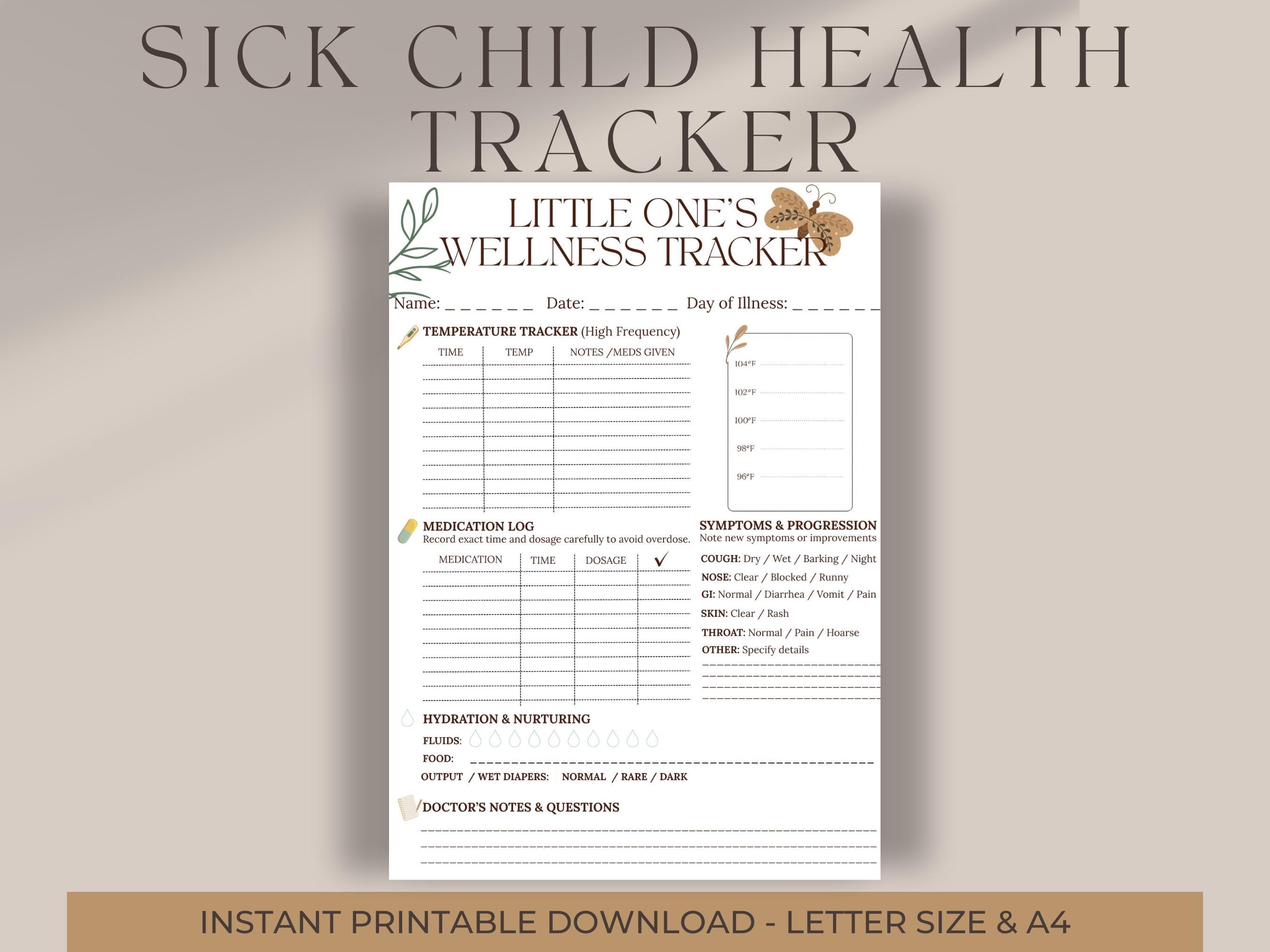 Temperature Fever Chart - Etsy