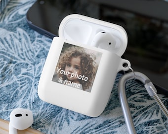 Personalisierte Foto AirPods Hülle, TPU-Abdeckung mit benutzerdefiniertem Text