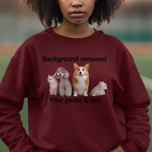 personalized sweatshirt photo and text, custom sweatshirt, custom gift, gift for her, Birthday Gift, Anniversary Gift, Wedding Gift image 9