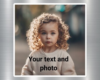 personalized photo magnet, custom photo magnet, family photos on metal, family pic magnet, custom photo gifts for holidays