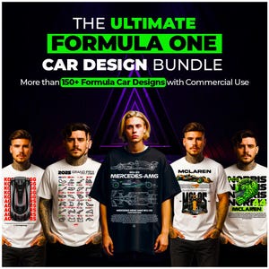 150+ PNG Premium Formula Car T-shirt Design, High Quality, Transparent Background, Sublimation, DTF, Instant Download