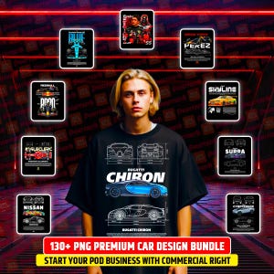 130+ png Premium Sports Car T-shirt Design, High Quality, Transparent Background, Sublimation, DTF, Instant Download