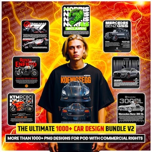 1000+ PNG Premium Sports & Formula Car T-shirt Design, High Quality, Transparent Background, Car Logo, Sublimation, DTF, Instant Download