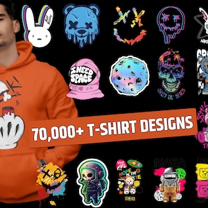 72,000+ Urban & Typography T-Shirt Design Print - Premium Casual Style Design Packs, Trendy T-shirt Design Pack, Urban Wear