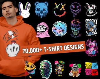 72,000+ Urban & Typography T-Shirt Design Print - Premium Casual Style Design Packs, Trendy T-shirt Design Pack, Urban Wear