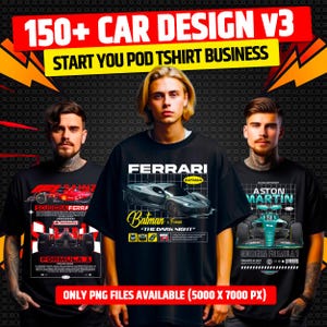 150+ png Premium Sports Car T-shirt Design v3, High Quality, Transparent Background, Sublimation, DTF, Instant Download