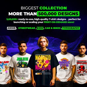 500,000+  T-Shirt Design Bundle, Complete Shop Bundle,  T Shirt Sublimation Bundle, T Shirt Designs For Men & Woman, Digital Download