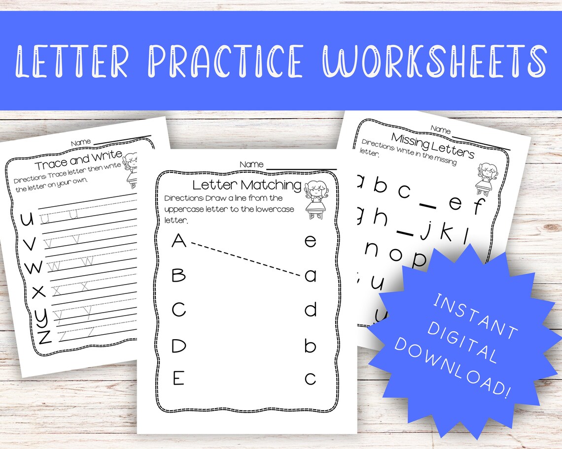 ABC Practice Worksheets Letter Recognition Handwriting Practice ...