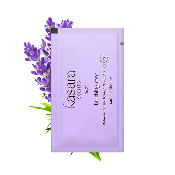 Blushing rose, 60 premium lavender fragrance hand wipes. Wedding party wipes. Refreshing and personalised Wedding gift 2023