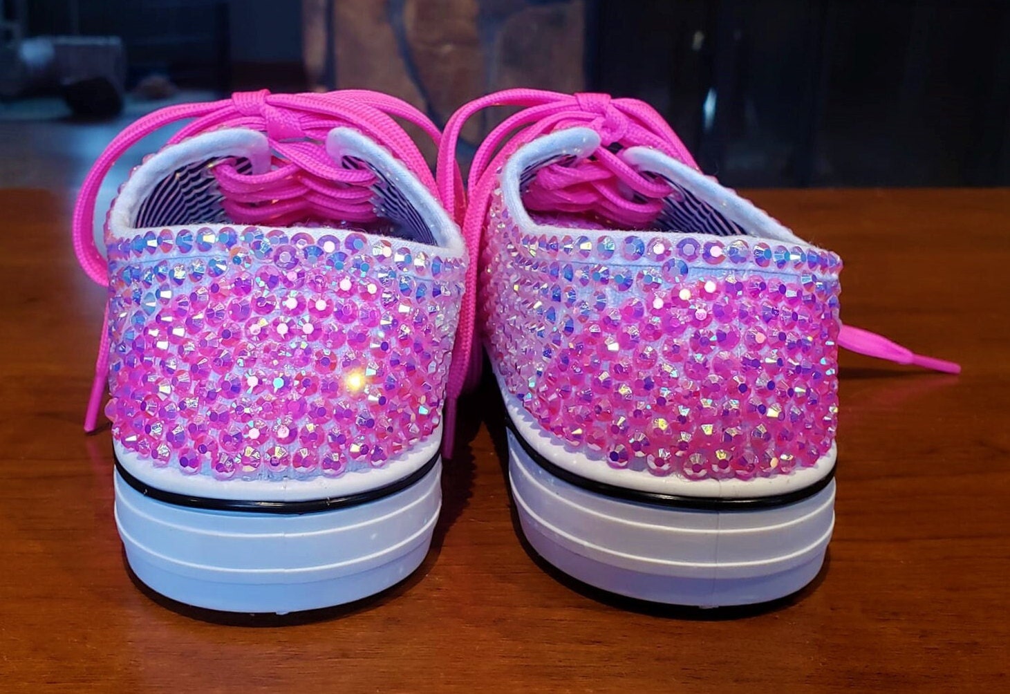 Custom Shoes Rhinestones Hand Stoned Low Sneakers Blinged Out Sparkly