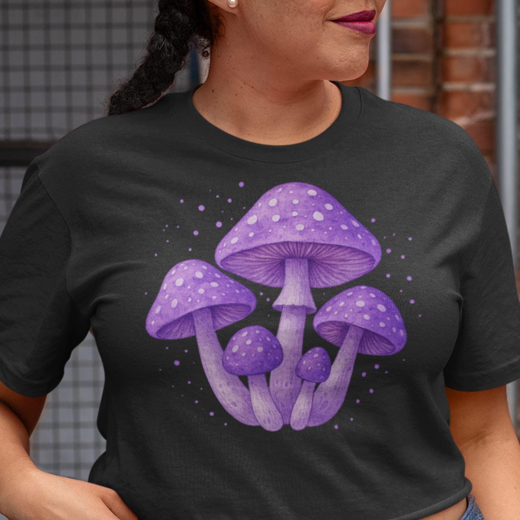 Purple Mushrooms Clipart, 10 Watercolor Magic Toadstools, Fairy