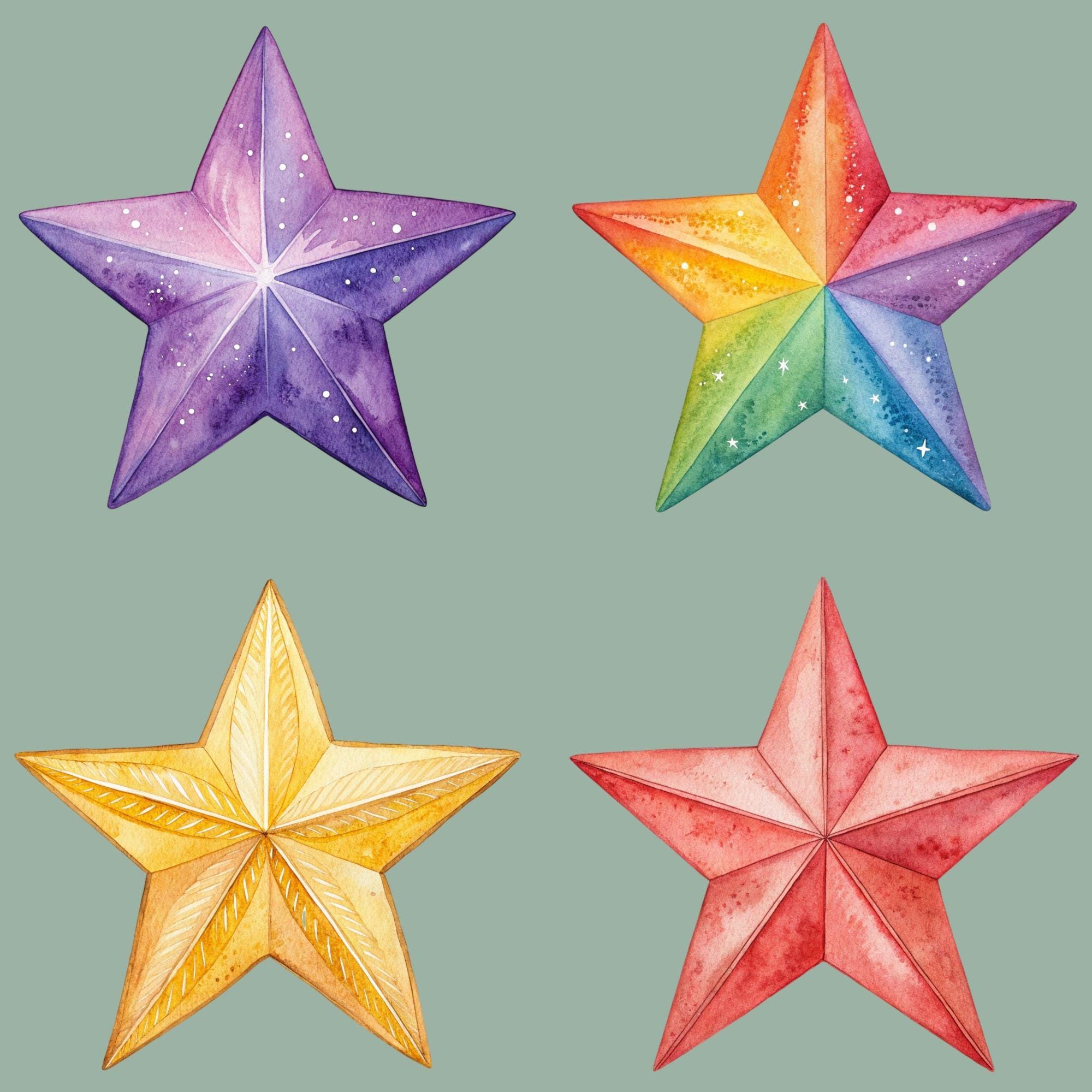 Watercolor stars - Etsy België, image size:2000x2000